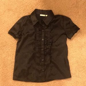 Children’s Place Black silk button down shirt